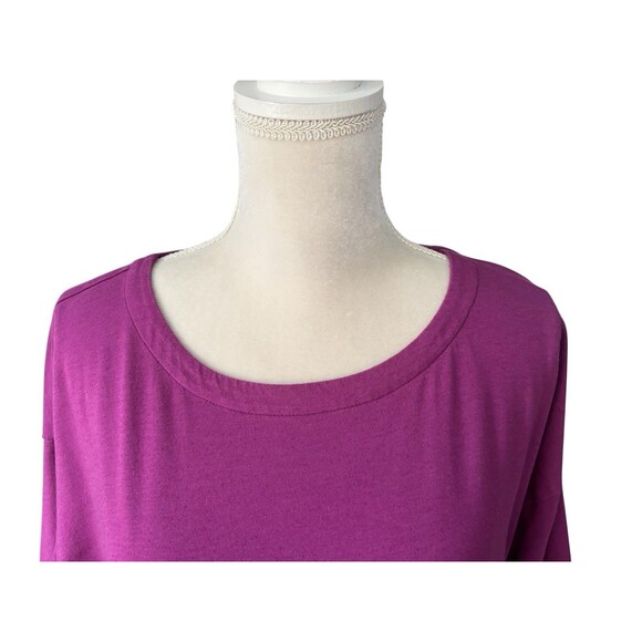J. Jill Pima Cotton Elbow Sleeve Tee Women's Size Large Purple Soft Stretch - Picture 13 of 15